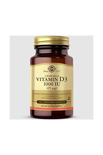 Solgar Vitamin D3 Cheaweble 1000 Iu 100 Tablet