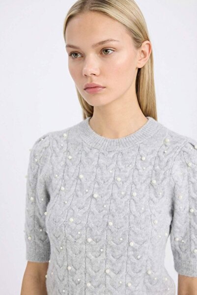 DeFacto Crew Neck Half Sleeve Knitwear Sweater - Regular Fit D6205Ax24Wn