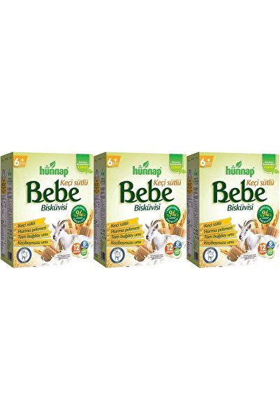 Hünnap Keçi Sütlü 6+ Ay Bebe Bisküvisi 400 G 3 ADET