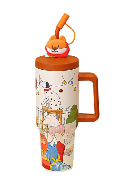DILLER Cute Dogs Thermos with Straw 1200 ml D9222