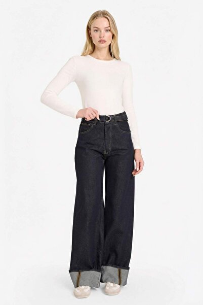 DeFacto Straight Wide High Waist Long Jean Pants G3462Ax25Wn