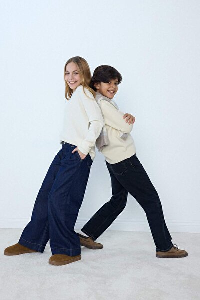 DeFacto Kız Çocuk Wide Leg Geniş Paça Jean Pantolon G4428A825AU