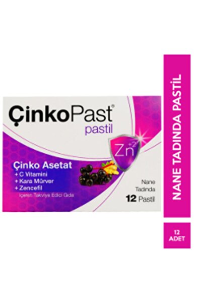Çinkopast Nane Zencefil Kara Mürver Pastil 12 li ( 1 ADET )