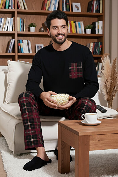 Buratti Kostkovaná pyžamová souprava s elastickým pasem a kapsami ze 100% bav...