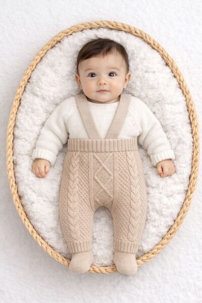 Minytrendy Newborn Baby Girl Boy Knitwear Adjustable Strap Winter Booties Jum...