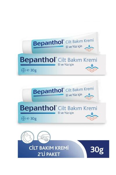Bepanthol El Ve Yüz İçin Günlük Kullanıma Uygun Cilt Bakım Kremi 30 gr X2 Adet