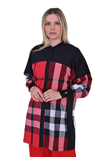 Invee Invee 6121 Patterned Viscose Shirt - Red