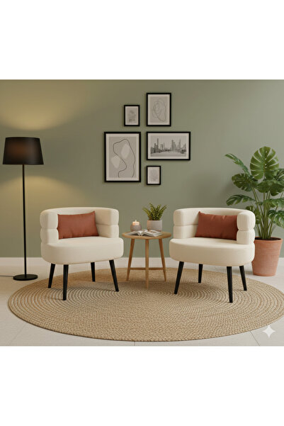 Crestj طقم من كرسيين بوكل - أبيض مع أرجل معدنية مقاومة للصدأ