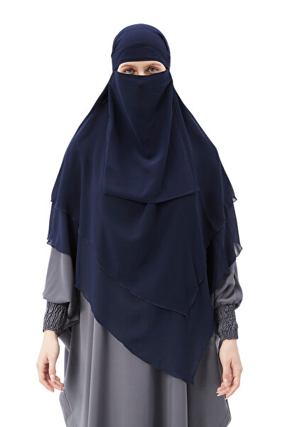 Altobeh Ready Practical Chiffon Triple Layer with Veil Triangle Hajj Umrah Sh...