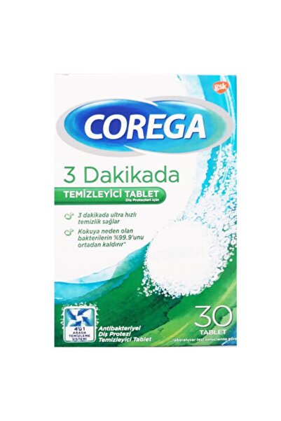 Corega 3 Dakikada Temizleyici 30 Tablet