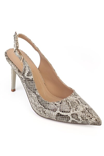 Capone Outfitters Sally Open Back Medium Heeled Soft Padded Sole Women's Shoes