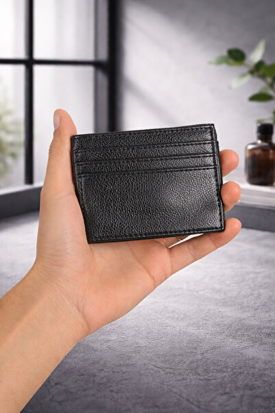 Duke Nickle Чоловічий веганський шкіряний чорний гаманець - 7 відділень, стил...