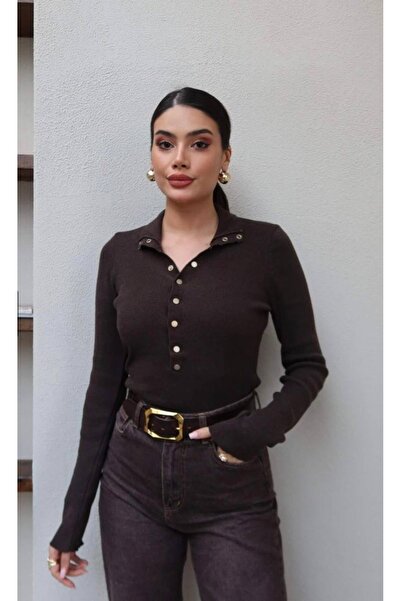 Mzr Collection BLUZĂ TRICOTATĂ DE DAMĂ CU APPLICAȚII CU NASTURI DORȚI