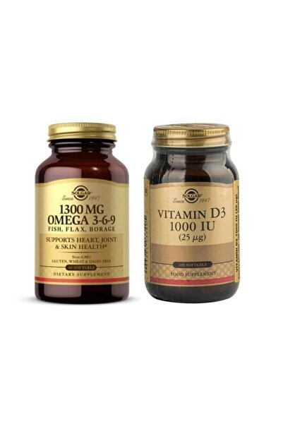 Solgar Efa 1300 Mg Omega 3-6-9 60 Softgel+ Vitamin D3 1000ıu 100 Kapsül