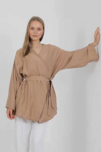 PASTELASTORE Kimono de damă din țesătură naturală de viscoză, cu buzunare și ...