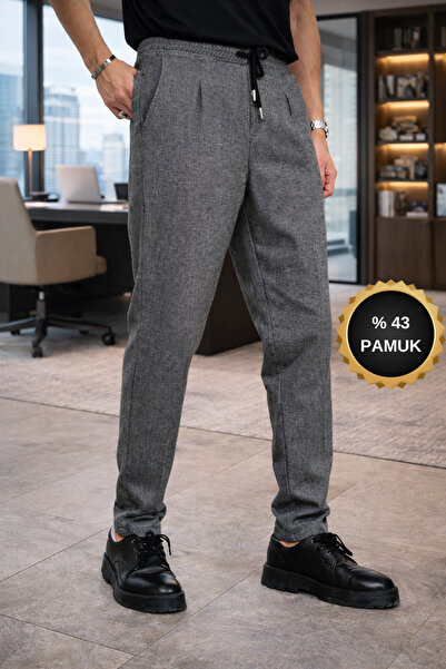 Megalomans Antrasit Beli Lastikli Kaşe Jogger