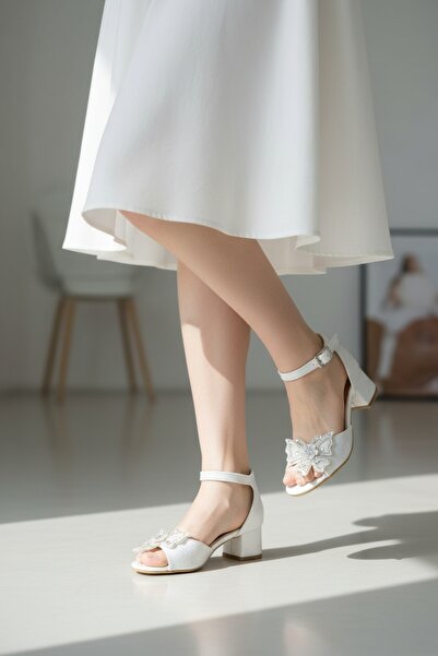 PATİK BEBE Pantofi de seară cu toc pentru fete, cu sclipici, fluture