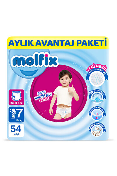 Molfix Pants Bebek Bezi 7 Beden XXL Aylık AvantajPaketi 54 Adet