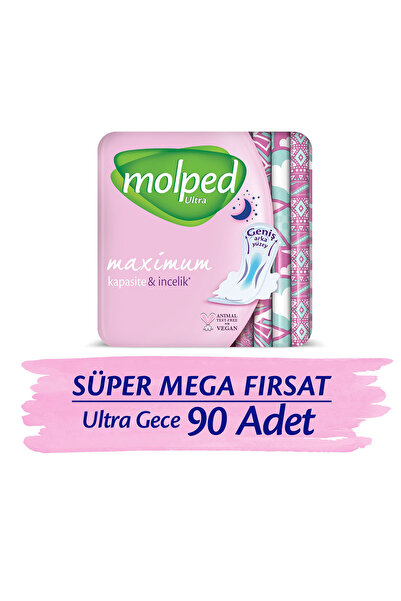 Molped Ultra Hijyenik Ped Gece Süper Mega Paketi 90 Adet