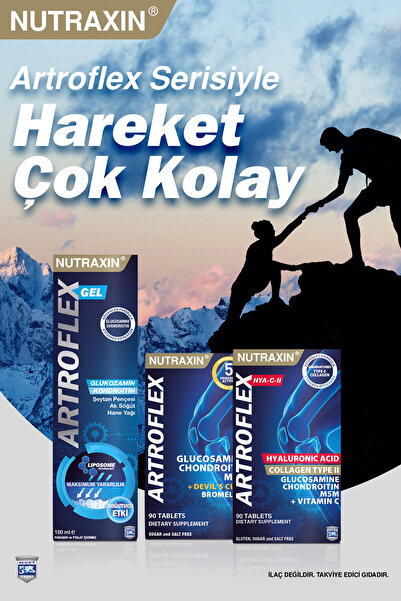Nutraxin Artroflex 90 Adet Tablet - (Glukozamin-MSM-Kondroitin-Bromelain-Şeytan Pençesi)