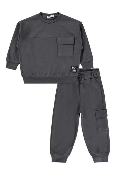 Civil Boys Pantaloni de trening cu buzunare cargo pentru 2-5 ani - Gri 3-4 ani