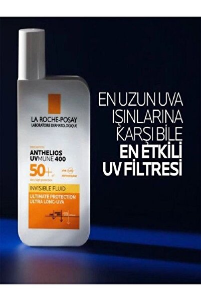 La Roche Posay Anthelios Uvmune Fluid SPF+50 Tüm Ciltler İçin Yüksek Korumalı...