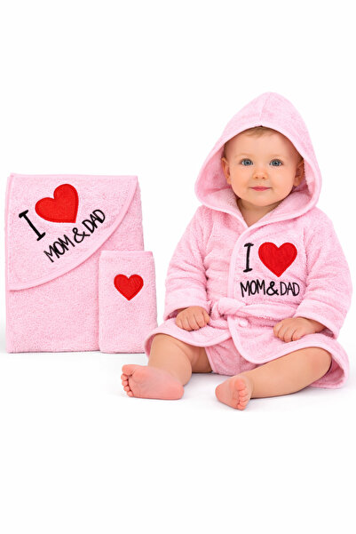 Baby Shez Pamuk Bebek Çocuk Bornoz Havlu Takımı Set 0-2 Yaş