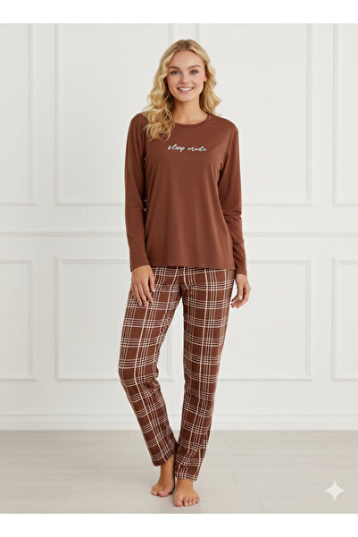 Mihra мек вискозен комплект пижама с шест квадрата