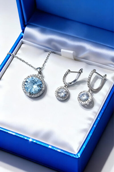 Ticen Ay Elması Kadın Çelik Kolye + Ay Elması Kadın Küpe