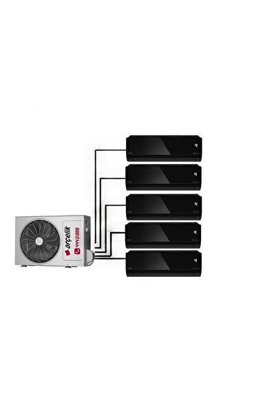 Arçelik multi sistem Mirror Duvar Tipi 5+1 Inverter 9+9+9+9+9 Siyah iç ünite ...