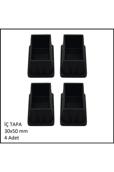 Adilon Plastik Iç Tapa 30x 50 Mm Siyah 4 Lü