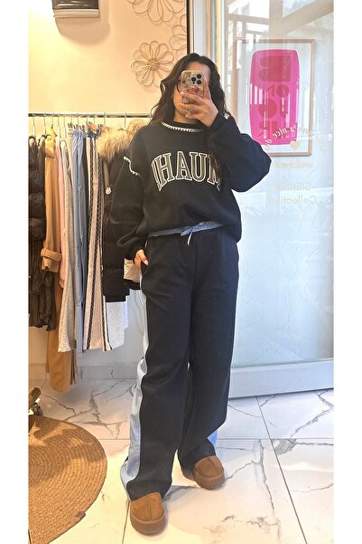 sienna Şerit Detaylı Lacivert Pantolon