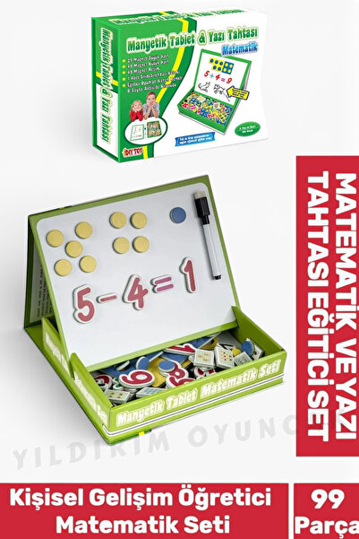 YILDIRIM OYUNCAK Manyetik Tablet Matematik Seti & Yazı Tahtası 98 Parça