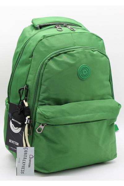 Bevitton حقيبة ظهر مدرسية يومية من القماش المقاوم للماء باللون الأخضر 2200 لل...