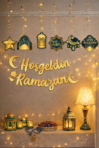 Huzur Party Store Led Işıklı Hoşgeldin Ramazan Yazısı Ramazan Bayramı Tavan S...