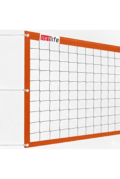 NET Voleybol Filesi Turuncu Ekonomik Renkli Okul Tipi 70cm X 8 Metre