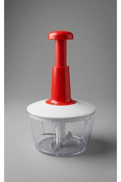 Saban Red, Three-Blade Manual Hand Rondos – Vegetable and Fruit Chopper