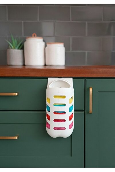 Saban Beyaz Plastik Poşetlik Saklama ve Düzenleme Kutusu