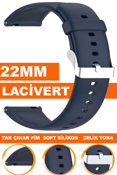 COBRA Xiaomi Mi Watch S1-S2 Yuvarlak Kasa Uyumlu 22mm Silikon Saat Kordonu Ka...