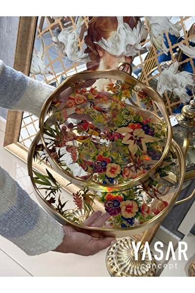 YASAR CONCEPT Belliora Mirrored Tray Set