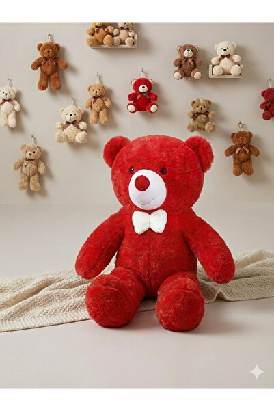 pamuk tekstil Kırmızı Peluş Ayı 80 Cm