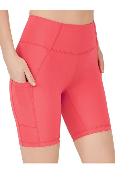 Los Ojos Дамски коралови шорти с компресор с висока талия и двоен джоб Къс сп...