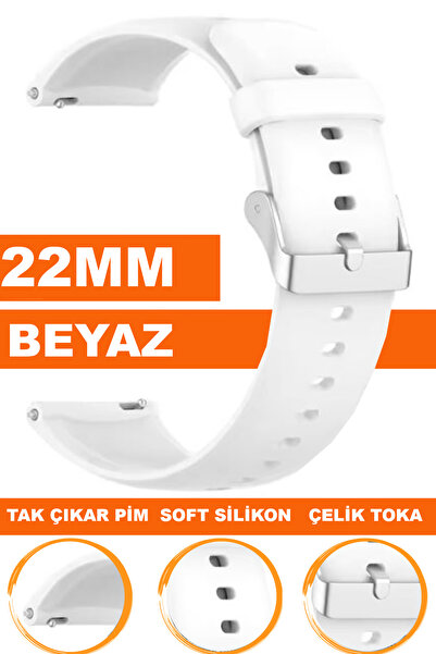 COBRA Xiaomi Mi Watch S1-S2 Yuvarlak Kasa Uyumlu 22mm Silikon Saat Kordonu Ka...