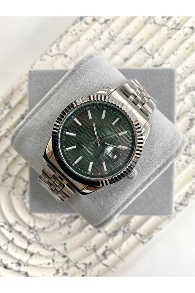 Coliseum Yuvarlak İçi Yeşil Gümüş Erkek Kol Saati