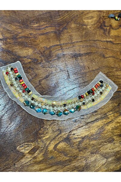 Gönülden Tasarım 23x4 cm pernati ovratnik za šivanje, odjevni dodatak