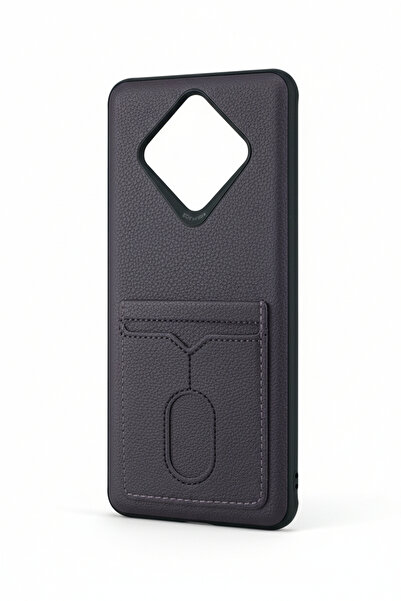 batuteknoloji İnfinix Zero 8 Deri Görünüm Kartlıklı Silikon Kılıf