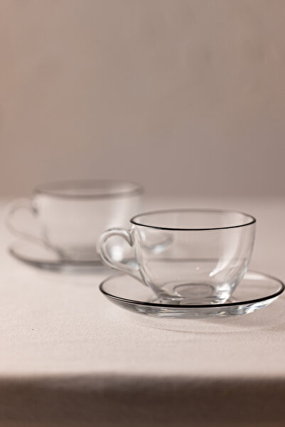 Rakle Pure Black 2'li Çay Fincanı Seti 240 cc