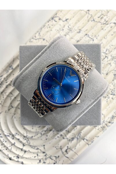 Coliseum Round Inside Navy Blue Silver Men's Wrist Watch