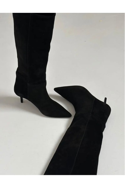 FRANCESCA VİSCONTİ Black Genuine Leather Suede Boots