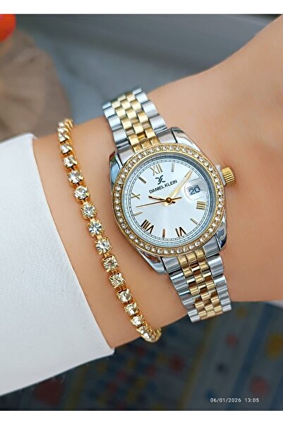 Daniel Klein Orjinal 2 Yıl Garantili Altın Renk Çelik Kordonlu Kadın Kol Saat...